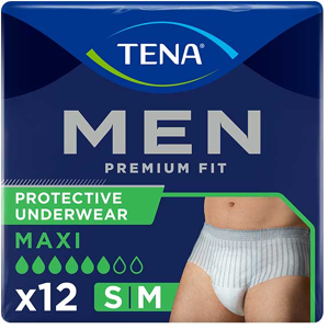 TENA Men Premium Fit Sous-Vêtement de Protection Niveau 4 Taille M 12 unités - Publicité