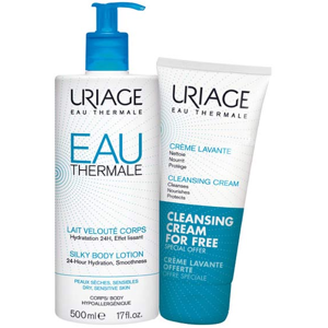 Uriage Eau Thermale Lait Velouté Corps 500ml + Crème Lavante 200ml Offerte - Publicité