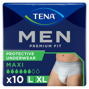 TENA Men Premium Fit Sous-Vêtement de Protection Niveau 4 Taille L 10 unités - Publicité