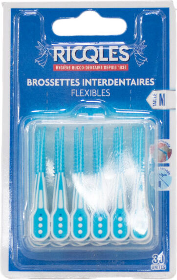 Ricqles Brossettes Interdentaires Flexibles Taille M 30 unités