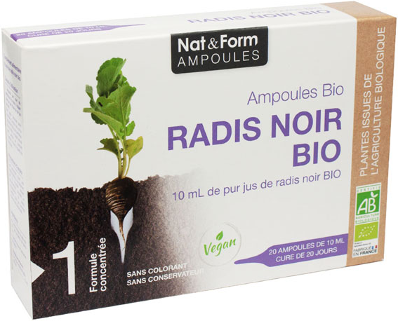 Nat & Form Ampoules Radis Noir Bio 20 unités