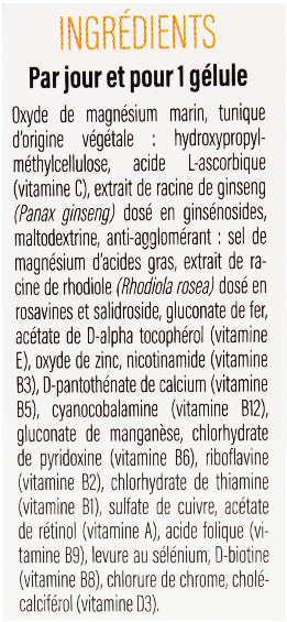 Dayang Complexe Multivitamines Ginseng Rhodiole 30 gélules