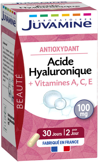 JUVAMINE ACIDE HYALURONIQUE VITAMINES A C E Antioxydant 60 gélules végétales