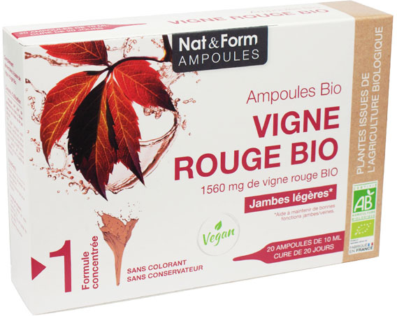 Nat & Form Ampoules Vigne Rouge Bio 20 unités