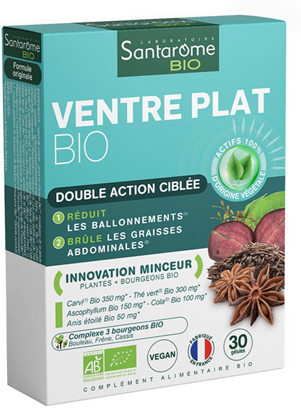 Santarome Bio - Ventre Plat Bio - Double Action Ciblée - 30 gélules