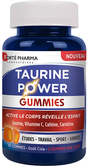 Forté Pharma Taurine Power Gummies Booster d'Energie Caféine Goût Cola 60 gommes