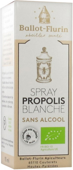 Ballot-Flurin Hygiène et Soins Spray Propolis Blanche Sans Alcool Bio 15ml