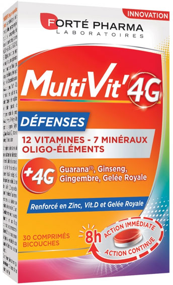 Forté Pharma Multivit' 4G Défenses 30 comprimés