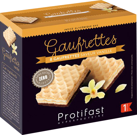 Protifast En-Cas Hyperprotéiné Gaufrettes Vanille 8 unités