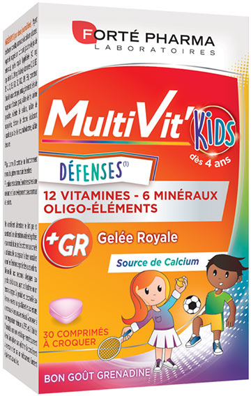 Forté Pharma Multivit' Kids Défenses Vitamines Enfants 30 comprimés à croquer