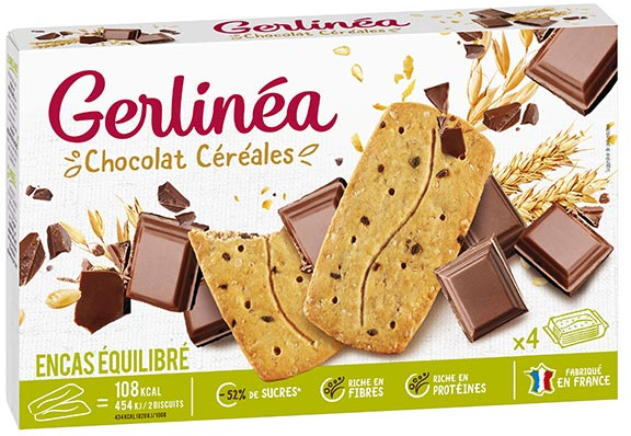 Gerlinéa Pause Gourmande Biscuit Chocolat Céréales 4 unités