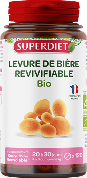 Superdiet Levure de Bière Revivifiable Bio 120 comprimés