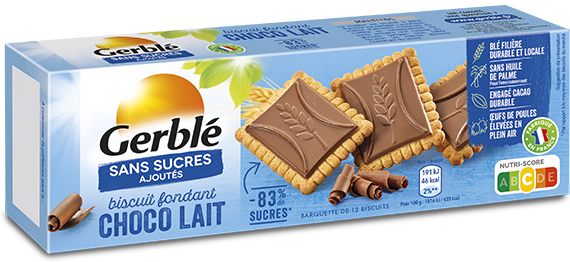 Gerblé Sans Sucres Ajoutés Biscuits Chocolat Lait Fondant 126g