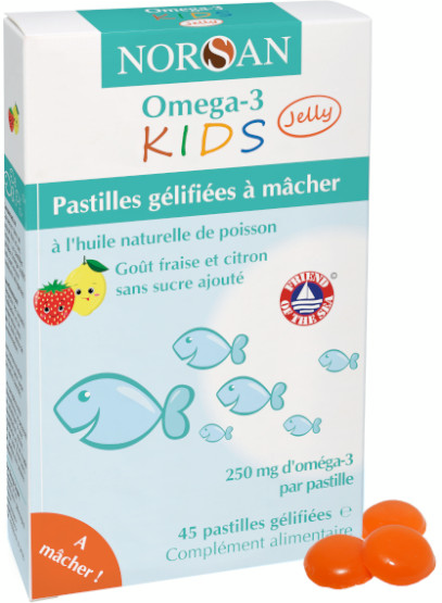 Norsan Oméga 3 Kids Jelly Huile de Poisson 45 pastilles à mâcher