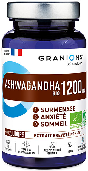 Laboratoire des Granions Granions Ashwagandha Pilulier 1200 Mg Bio 60 comprimés