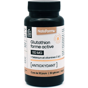 Nat & Form Glutathion forme active + Selenium et vitamines C & E antioxydant 30 gelules