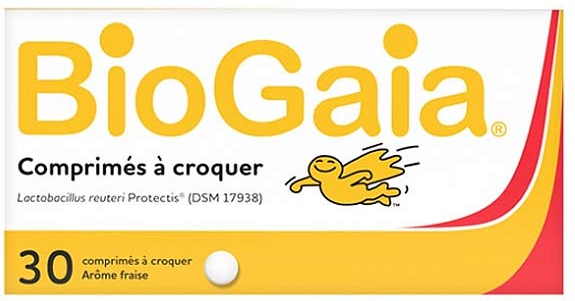 BioGaia Probiotiques Lactobacillus Reuteri Protectis Arôme Fraise 30 comprimés