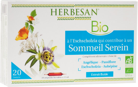 Herbesan Escholtzia Sommeil Bio 20 ampoules 15ml