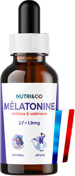 Nutri & Co Nutri&Co; Mélatonine 1,9mg avec Mélisse et Valériane Format Liquide 20mL