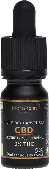 Nomadiet Huile de Chanvre CBD 5% Bio 10ml