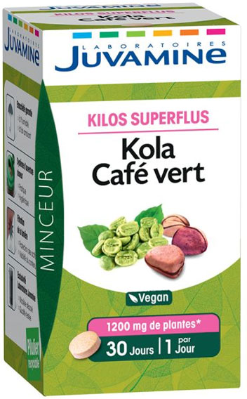 Juvamine Kilos Superflus Kola Café Vert 30 comprimés