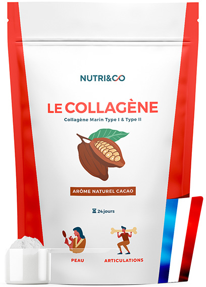 Nutri & Co Nutri&Co; Collagène Marin Type 1 et 2 Peau & Articulations Saveur Cacao 240g