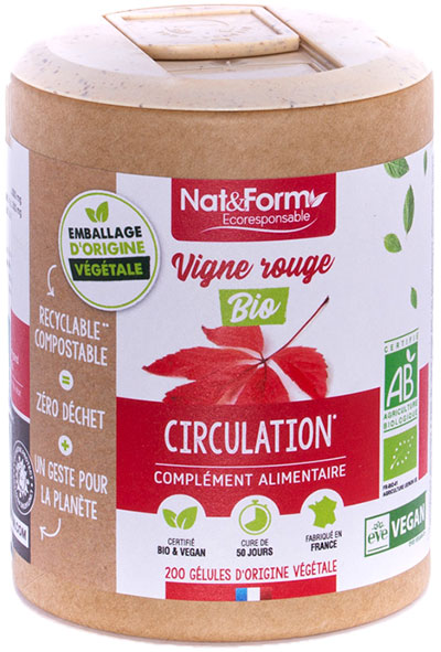 Nat & Form Écoresponsable Vigne Rouge Bio 200 gélules