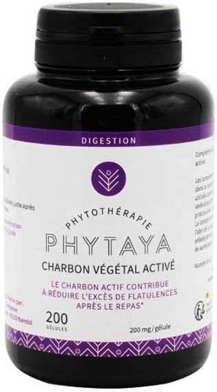 Phytaya Digestion Charbon Végétal Activé 200 gélules