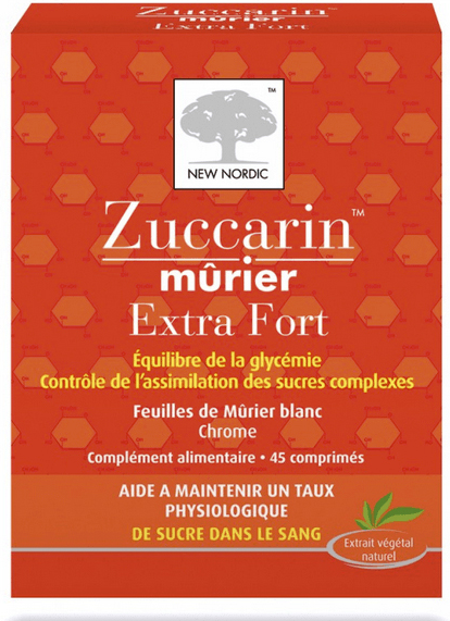 New Nordic Zuccarin Mûrier Extra Fort 45 comprimés