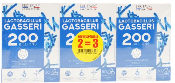 Eric Favre Bien-Être Lactobacillus Gasseri 200 Milliards Lot de 3 x 30 gélules