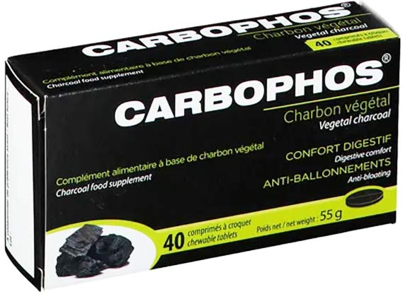 Tradiphar Carbophos Charbon Végétal 40 comprimés