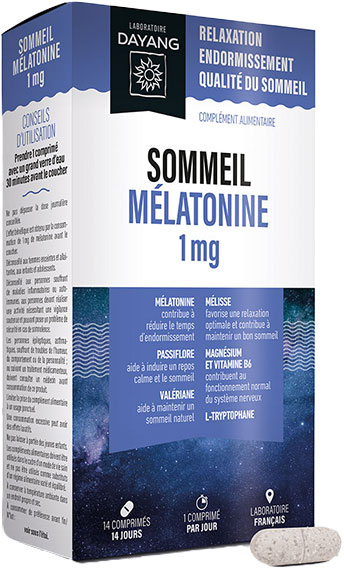 Dayang Sommeil Mélatonine 1mg 14 comprimés