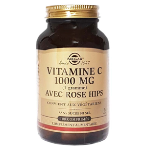 Solgar Vitamine C 1000 avec Rose Hips 100 comprimes