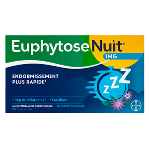 Euphytose Nuit Sommeil Melatonine 1mg et Passiflore 30 comprimes