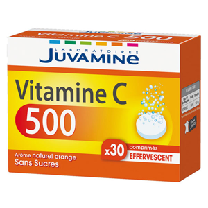 Juvamine Vitamine C 500 Orange Sans Sucres Effervescents 30 comprimes