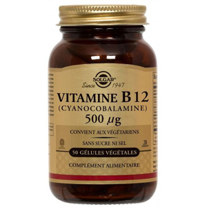 Solgar Vitamine B12 cyano -Cobalamine- 500 microg 50 gelules vegetales