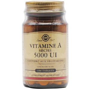 Solgar Vitamine A Seche 5000UI 100 comprimes