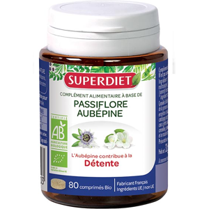 Superdiet Passiflore Aubepine Bio 80 comprimes