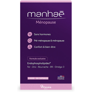 Manhae Menopause - Acide Folique, Omega 3 - 90 capsules - 3 mois