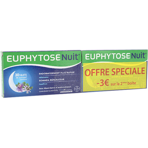 Euphytose Nuit Sommeil Melatonine et Passiflore e Lot de 2 x 30 comprimes