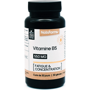 Nat & Form Vitamine B5 fatigue et concentration 30 gelules