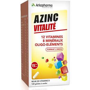 Arkopharma Azinc Adulte Vitalite Vitamines C & E Zinc 120 gelules