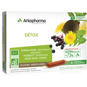 Arkopharma Arkofluides Detox Bio Sureau Noir Pissenlit Radis Noir 20 ampoules