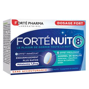 Forte Pharma ForteNuit Sommeil 8h 15 comprimes Melatonine Plantes Effet Immediat