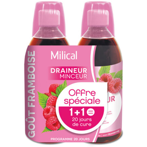 Milical Draineur Ultra Gout Framboise Lot de 2 x 500ml