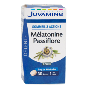 Juvamine Detente Sommeil 3 Actions Melatonine Passiflore 30 Comprimes