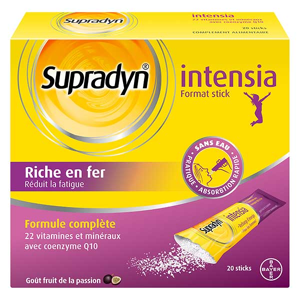 Supradyn Intensia Reduit la Fatigue Vitamines Mineraux et Fer 20 sticks