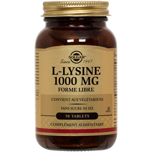 Solgar L-Lysine 1000mg 50 comprimes