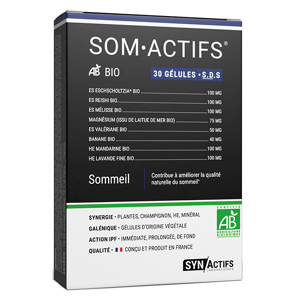 Aragan - Synactifs - Somactifs® BIO - Sommeil - Melisse BIO - 30 gelules