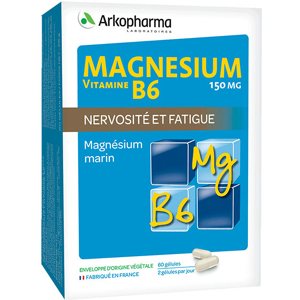 Arkopharma Magnesium Vitamine B6 Nervosite et Fatigue 60 gelules